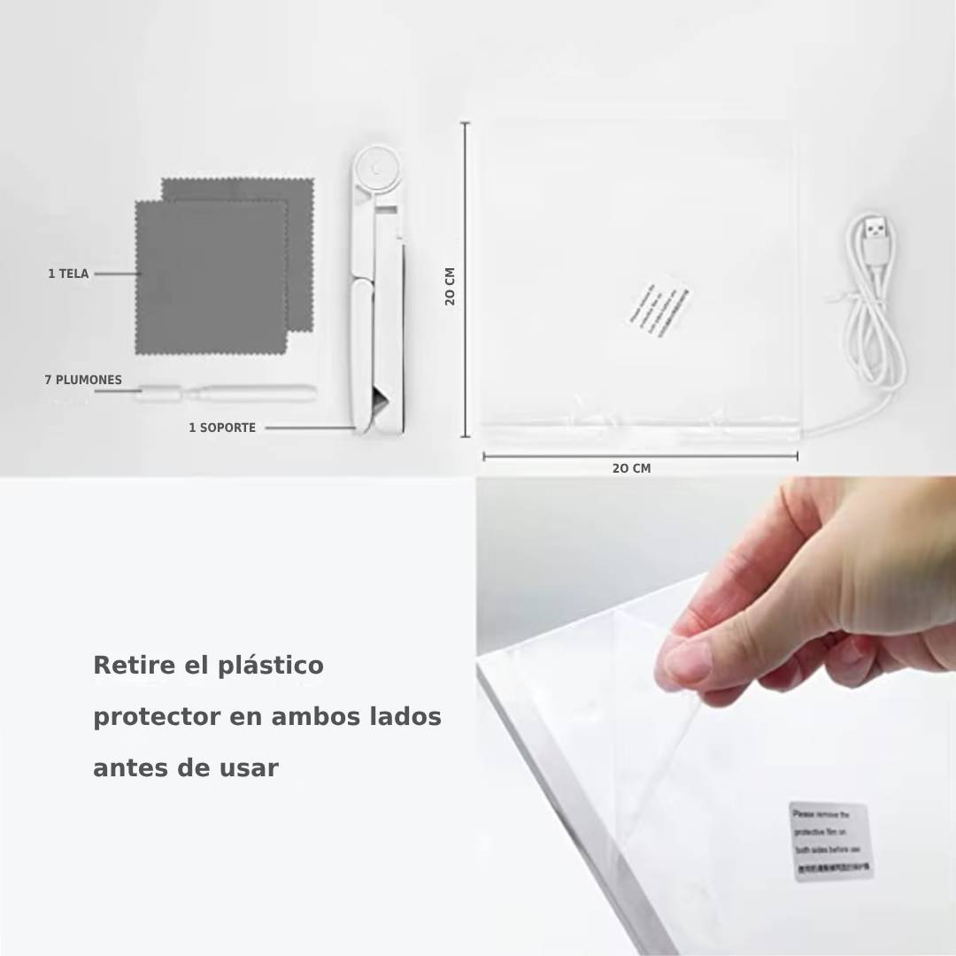 Tablero Led Mágico para niños de 20cm x 20cm